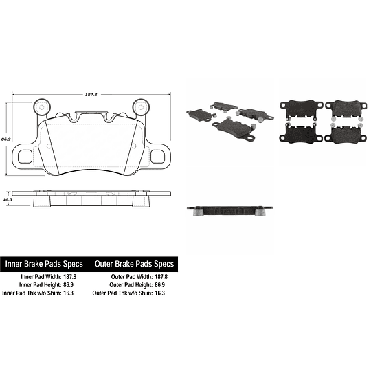 Pastillas Freno Porsche Cayenne 2018-2023 Trasero