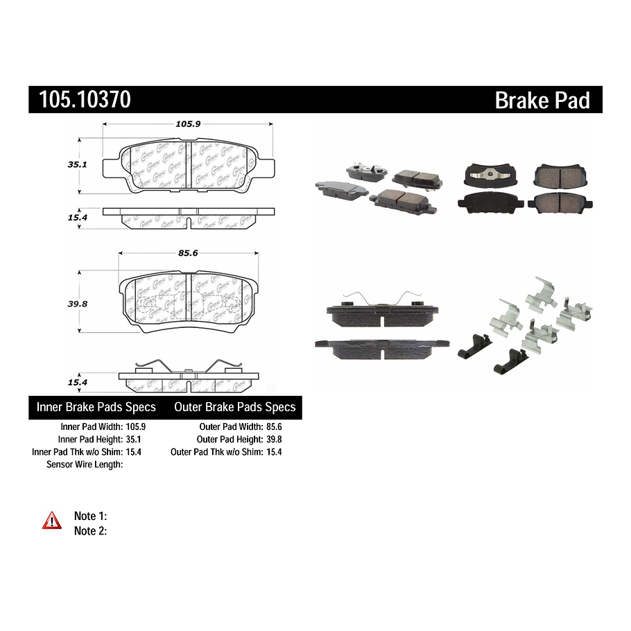 Pastillas Freno Mitsubishi Lancer 2007-2017 Trasero 2