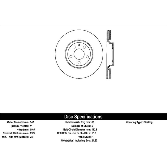 Disco Freno Audi A6 Quattro 2004-2011 Delantero