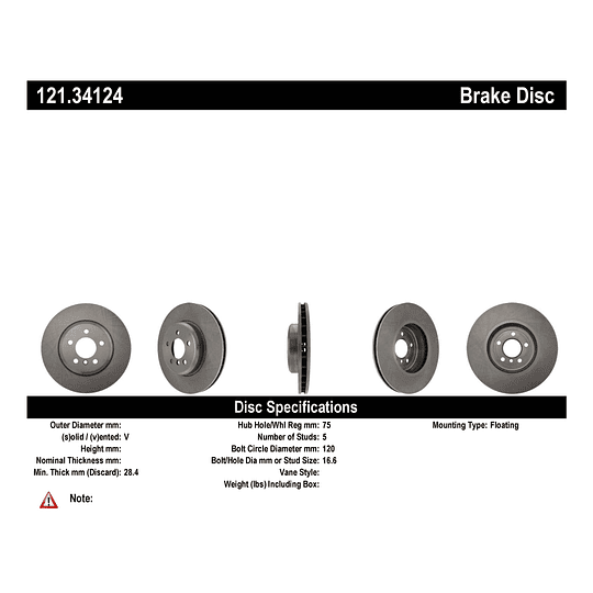 Disco Freno C-TEK 121.34124