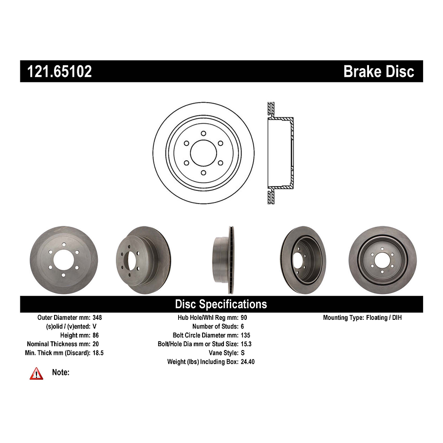 Disco Freno C-TEK 121.65102 2