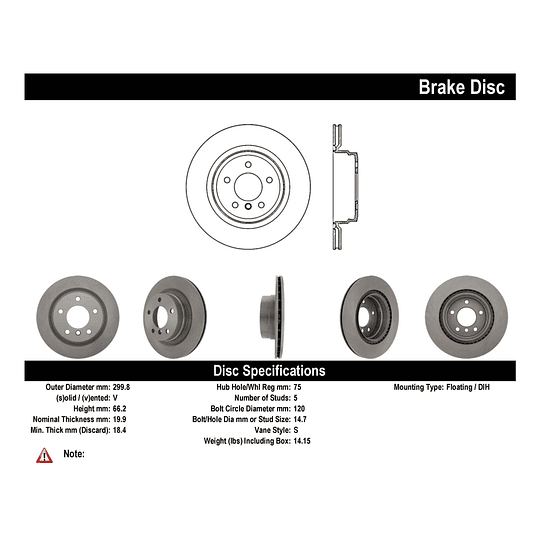 Disco Freno BMW 325i 2004-2013 Trasero