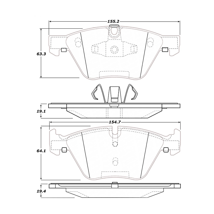 Pastillas Freno BMW 525 Touring 2010-2016 Delantero 4