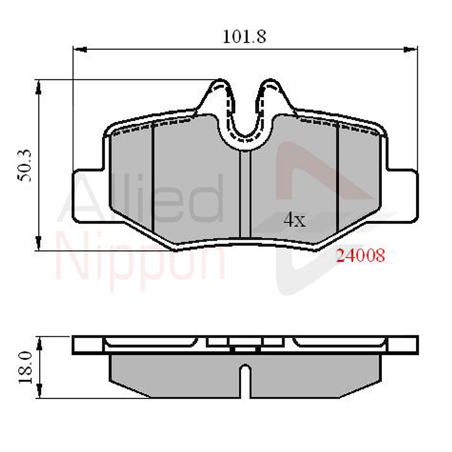 Pastillas Freno Mercedes Benz Vito 2003-2014 Trasero 3