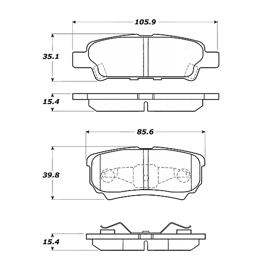 Pastillas Freno Chrysler Sebring 2007-2010 Trasero