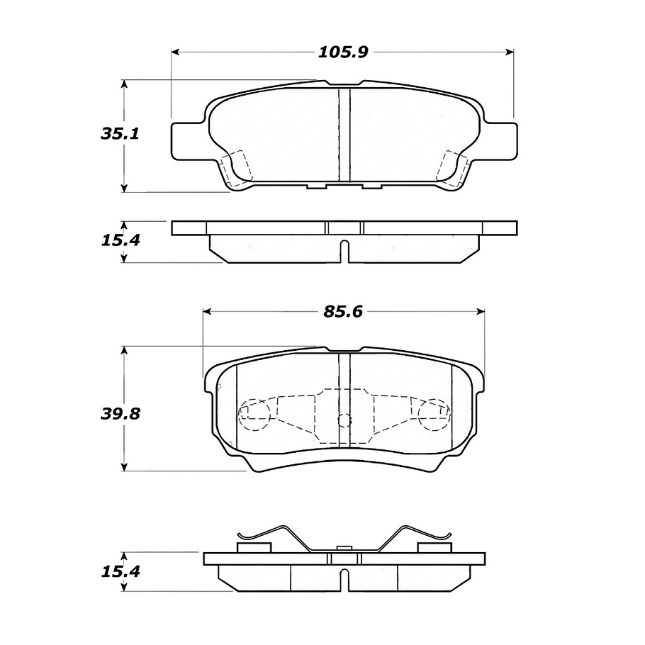 Pastillas Freno Chrysler Sebring 2007-2010 Trasero 2