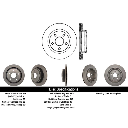 Disco Freno Dodge RAM 2009-2019 Trasero