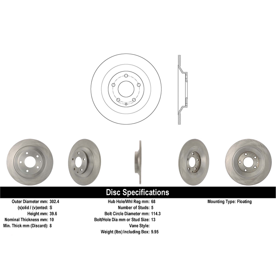 Disco Freno Mazda CX-5 2017-2023 Trasero 3