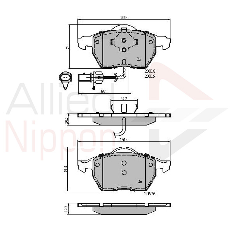 Pastillas Freno Volkswagen Passat 2000-2006 Delantero 3