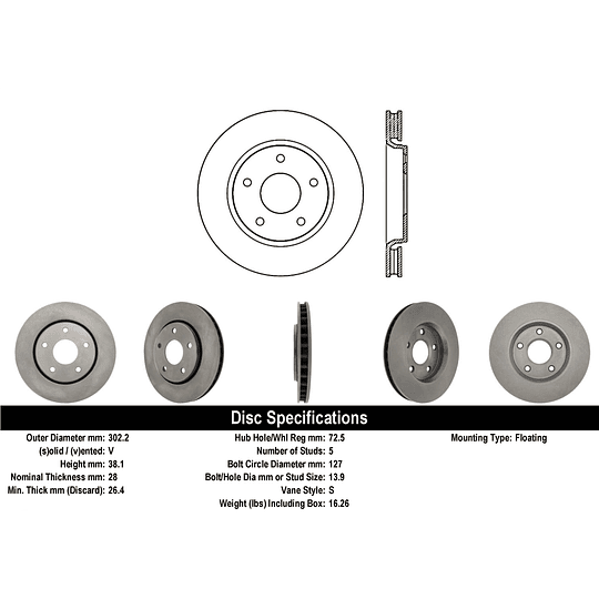 Disco Freno Dodge Journey 2009-2020 Delantero