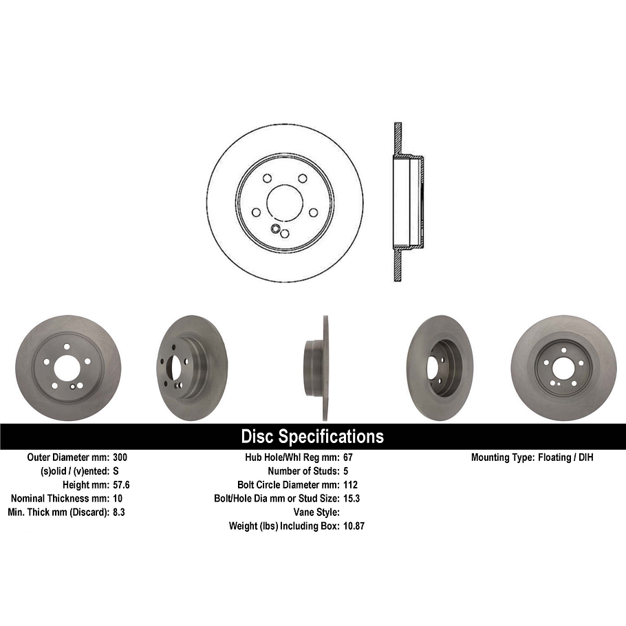 Disco Freno Mercedes Benz C180 2008-2014 Trasero 2