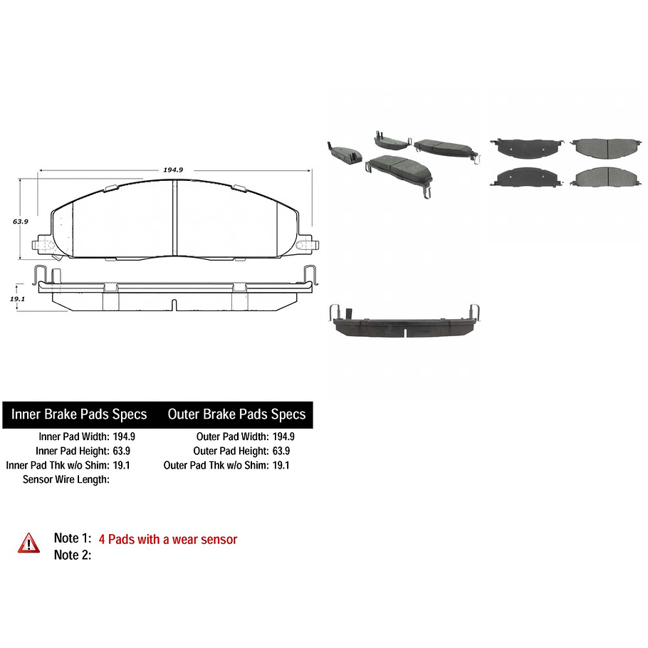 Pastillas Freno Dodge RAM 2009-2019 Trasero 2