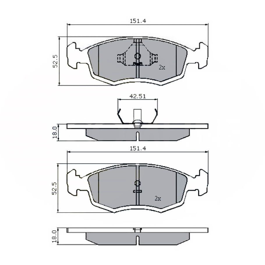 Pastillas Freno Fiat Strada 1996-2023 Delantero, Trasero 4
