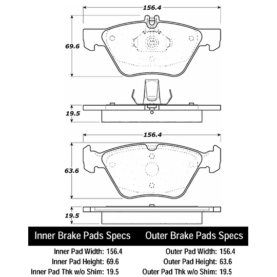 Pastillas Freno Mercedes Benz E430 1996-2003 Delantero, Tras