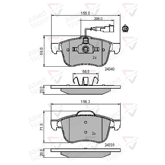 Pastillas Freno ALLIED NIPPON ADB11718