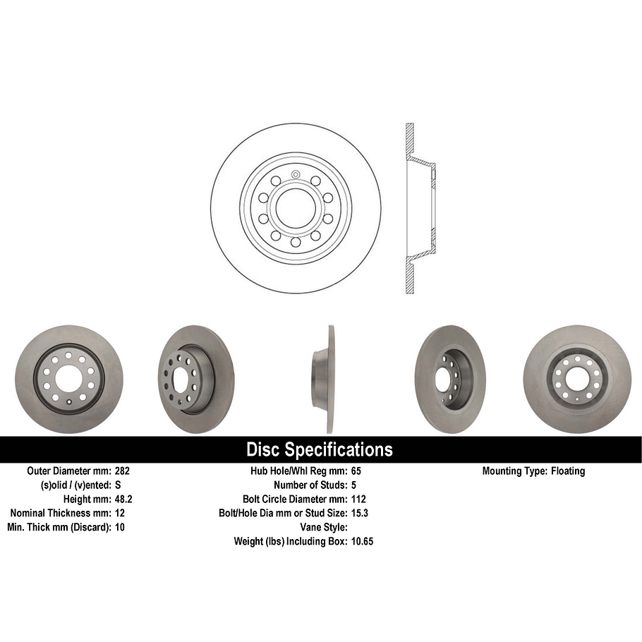 Disco Freno Volkswagen Bora 2005-2011 Trasero 4