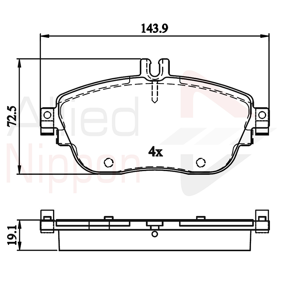 Pastillas Freno Mercedes Benz A180 2013-2018 Delantero 2