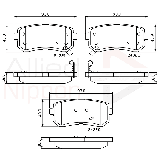 Pastillas Freno ALLIED NIPPON ADB32016