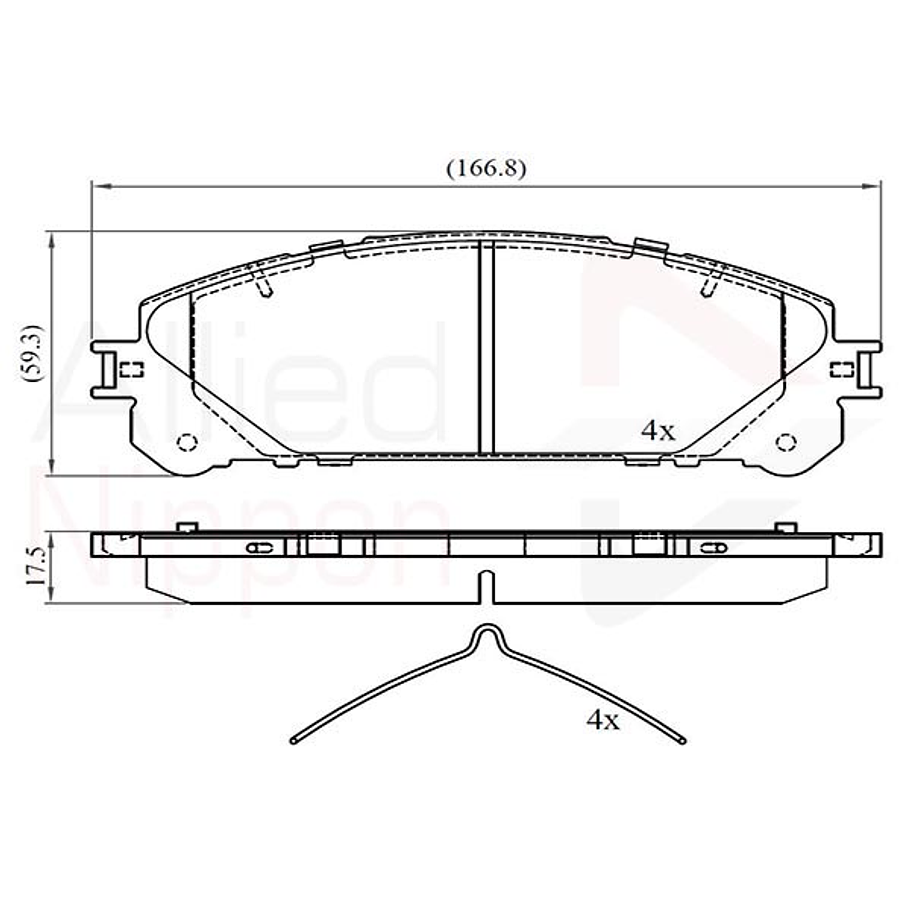 Pastillas Freno Lexus RX 350 2016-2023 Delantero 3