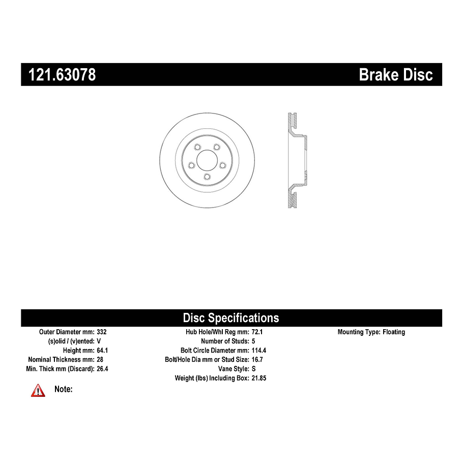 Disco Freno C-TEK 121.63078 2