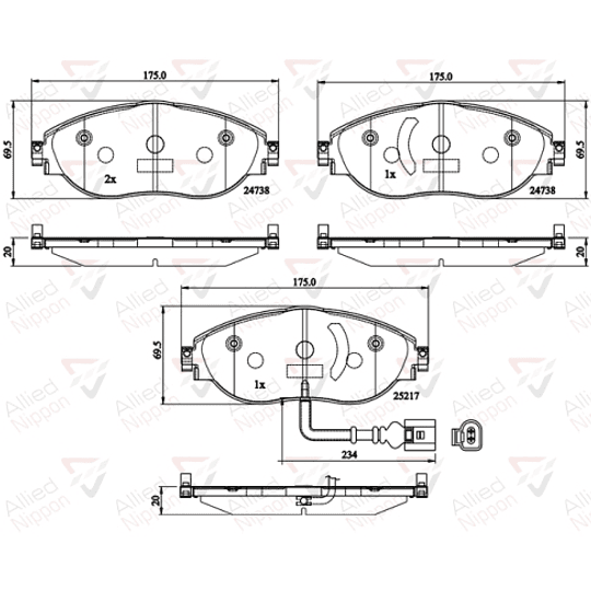 Pastillas Freno Audi A3 Quattro 2020-2023 Delantero