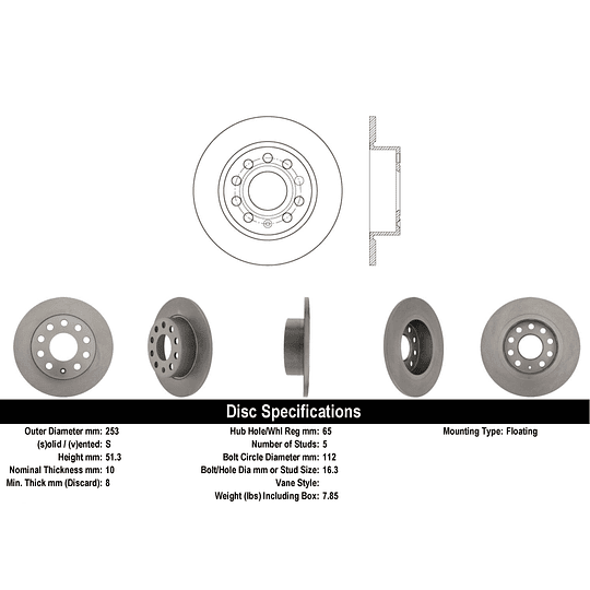 Disco Freno MOTAQUIP LVBE385