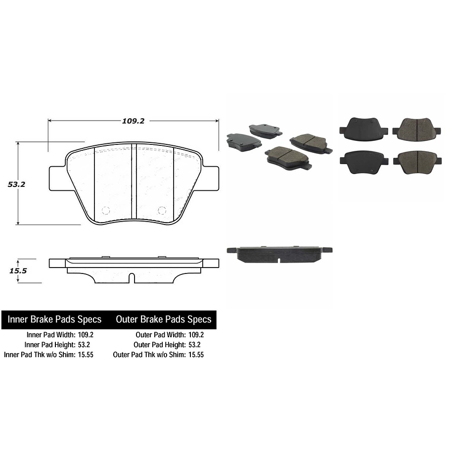 Pastillas Freno Audi A3 2013-2020 Trasero 2