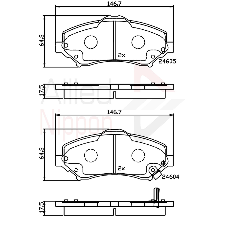 Pastillas Freno Chrysler Grand Voyager 2008-2019 Delantero 4