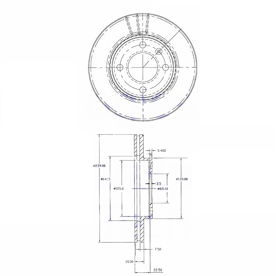 Disco Freno Volkswagen Polo Classic 1994-2003 Delantero 3