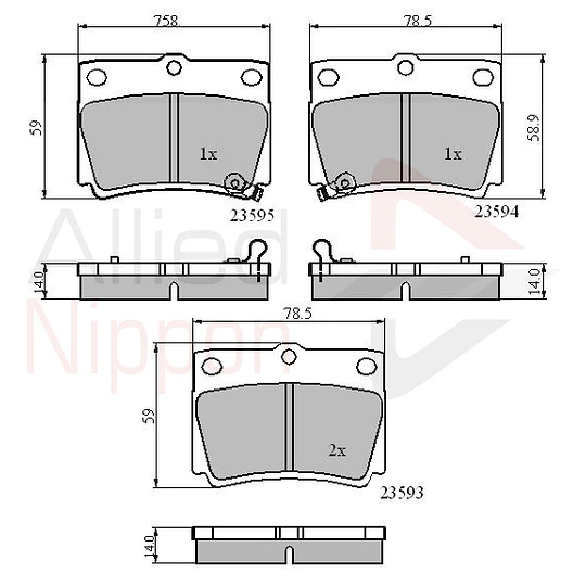 Pastillas Freno Mitsubishi Montero Sport 2015-2021 Trasero