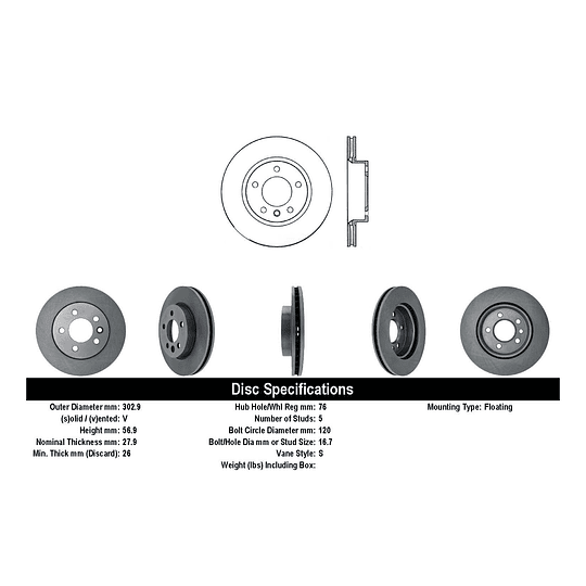 Disco Freno MOTAQUIP LVBD1637