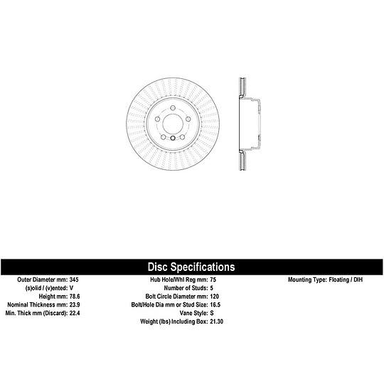 Disco Freno BMW X5 4.8i 2007-2013 Trasero