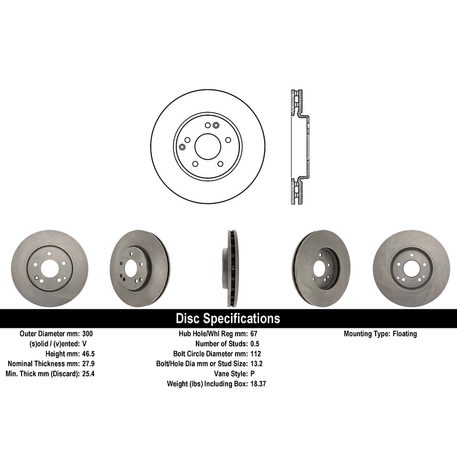 Disco Freno Mercedes Benz E430 1996-2003 Delantero 4