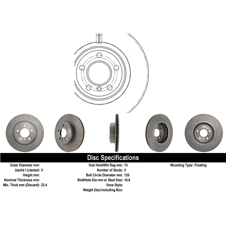 Disco Freno BMW 523i 2010-2016 Delantero 3