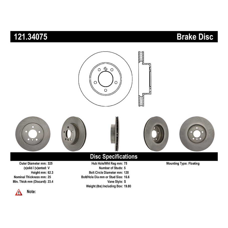 Disco Freno C-TEK 121.34075 