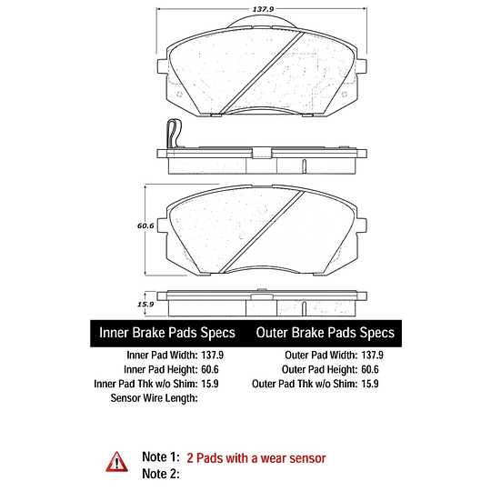 Pastillas Freno Kia Sportage 2010-2015 Delantero