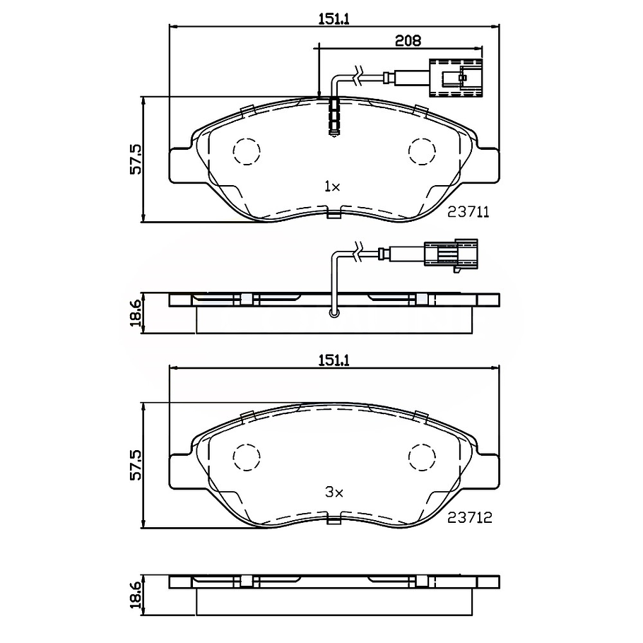 Pastillas Freno Fiat Stilo 2001-2010 Delantero 3