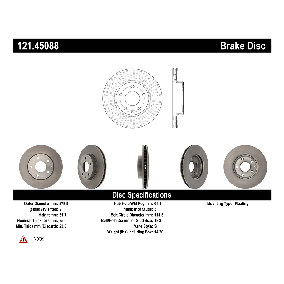 Disco Freno C-TEK 121.45088 2