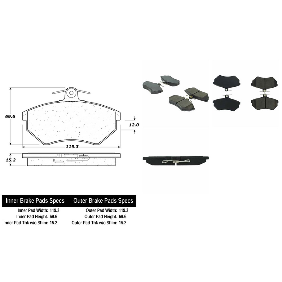 Pastillas Freno Volkswagen Polo Classic 1994-2003 Delantero 2