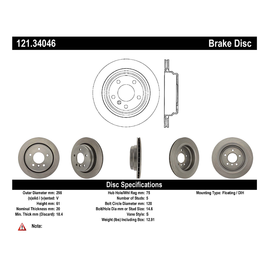 Disco Freno C-TEK 121.34046 