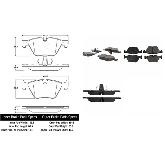 Pastillas Freno BMW 528i 2010-2016 Delantero
