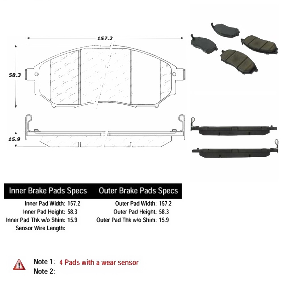 Pastillas Freno Nissan Murano 2009-2014 Delantero 3