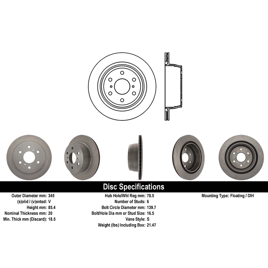 Disco Freno GMC Sierra 2014-2019 Delantero 3