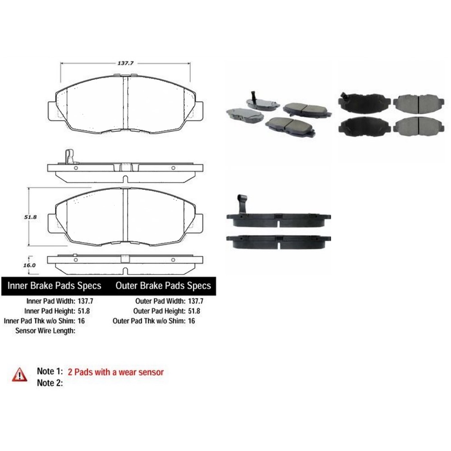Pastillas Freno Honda Civic 2011-2015 Delantero 2