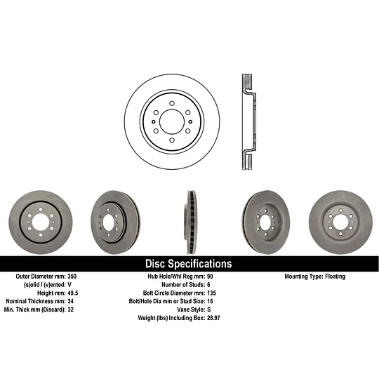 Disco Freno Ford Expedition 2007-2017 Delantero