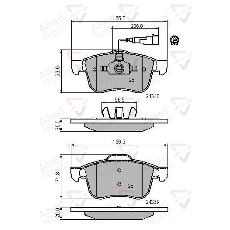 Pastillas Freno Alfa Romeo 159 2005-2011 Delantero 2