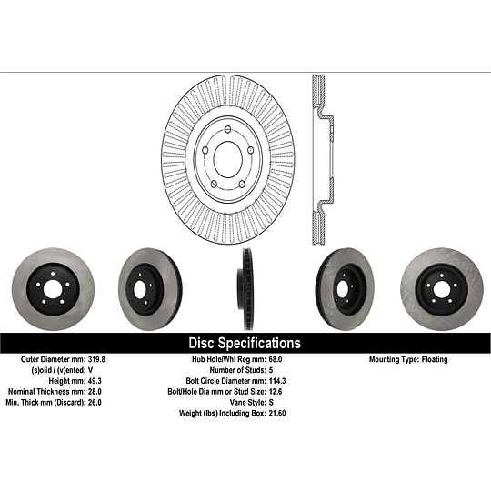 Disco Freno POWERSTOP JBR1559EVC