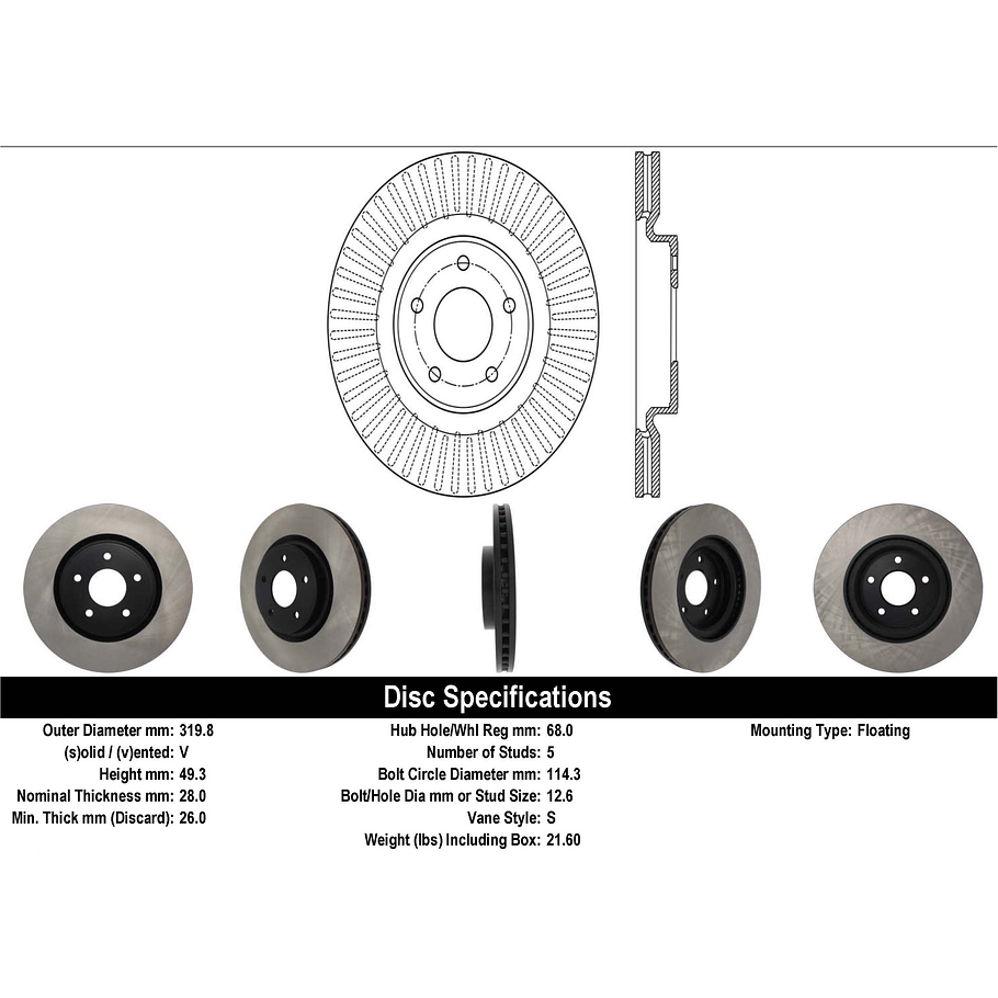 Disco Freno POWERSTOP JBR1559EVC 2