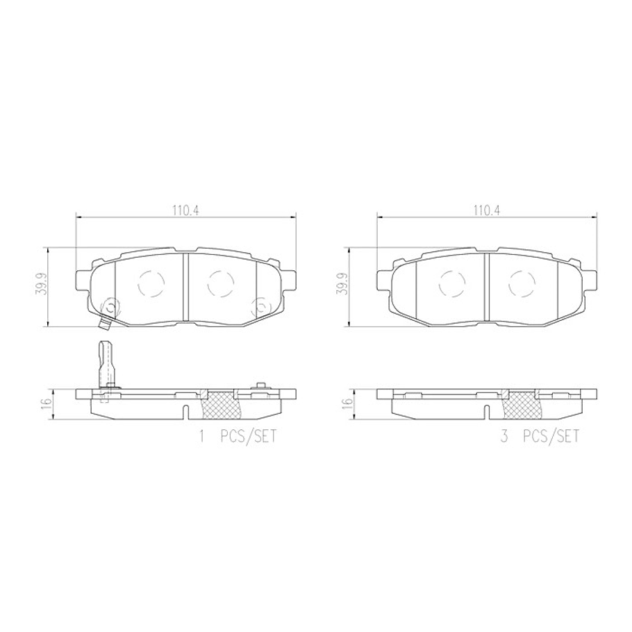 Pastillas Freno Scion FR-S 2012-2016 Trasero 2