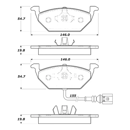Pastillas Freno Volkswagen Beetle 2011-2019 Delantero